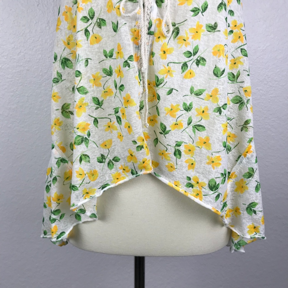 Free People Floral Crochet Asymmetrical Top T70 - Picture 4 of 8